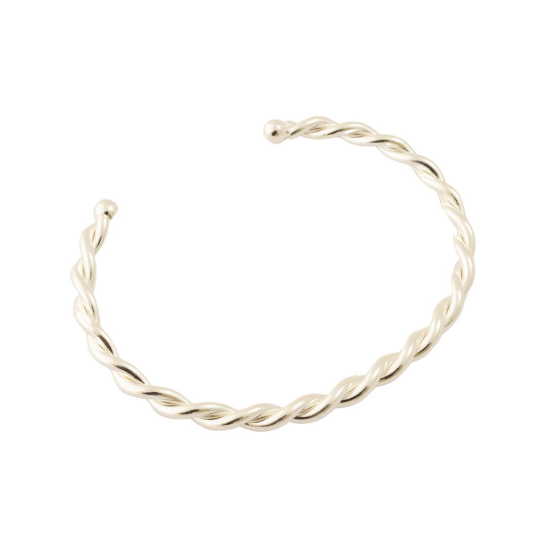 Bracelete Feminino Trançado Minimalista Prata