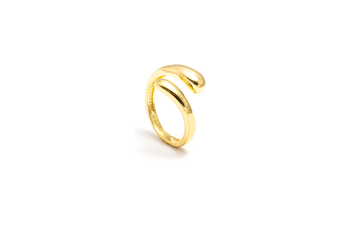 Anel Feminino Snake Liso Elegante Banhado a Ouro 18k