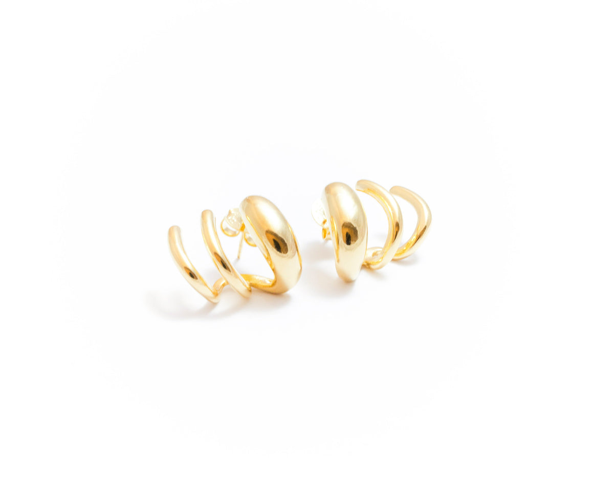 Brinco Feminino Snake Alongado Minimalista Banhado a Ouro 18k