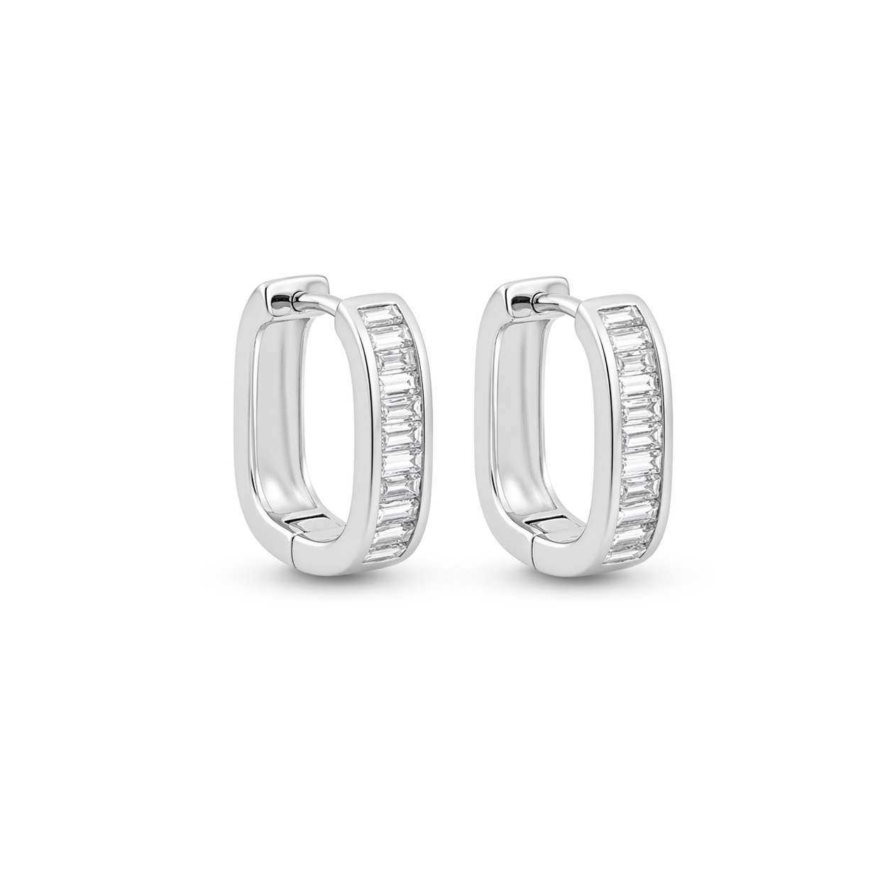 Brinco Argola Baguete