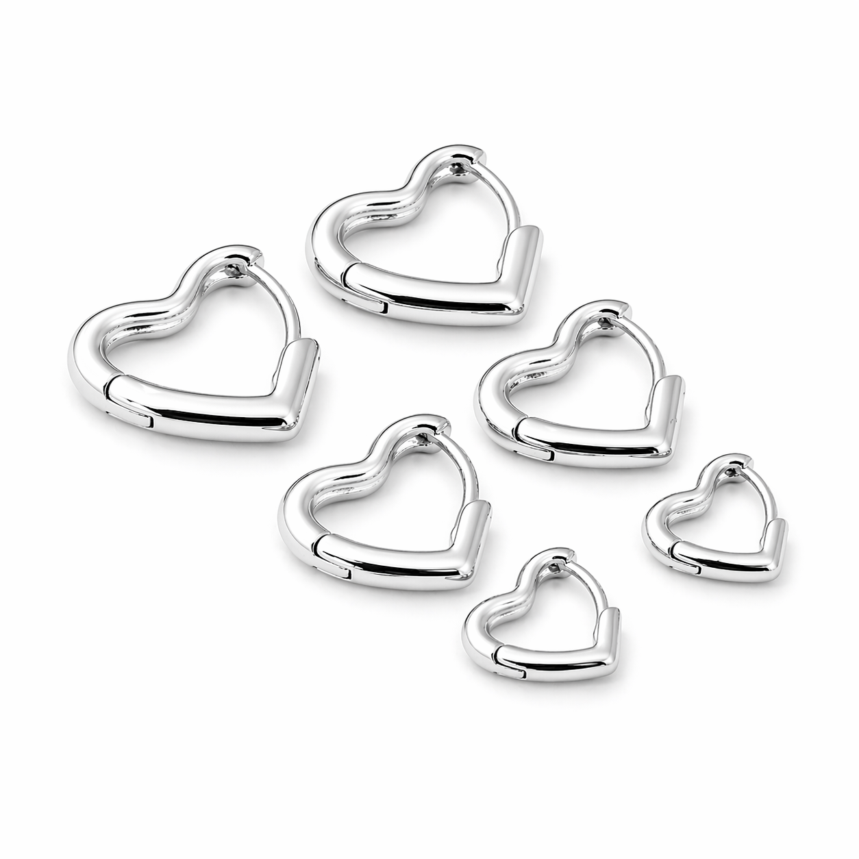 Trio Argolinhas Coração Liso