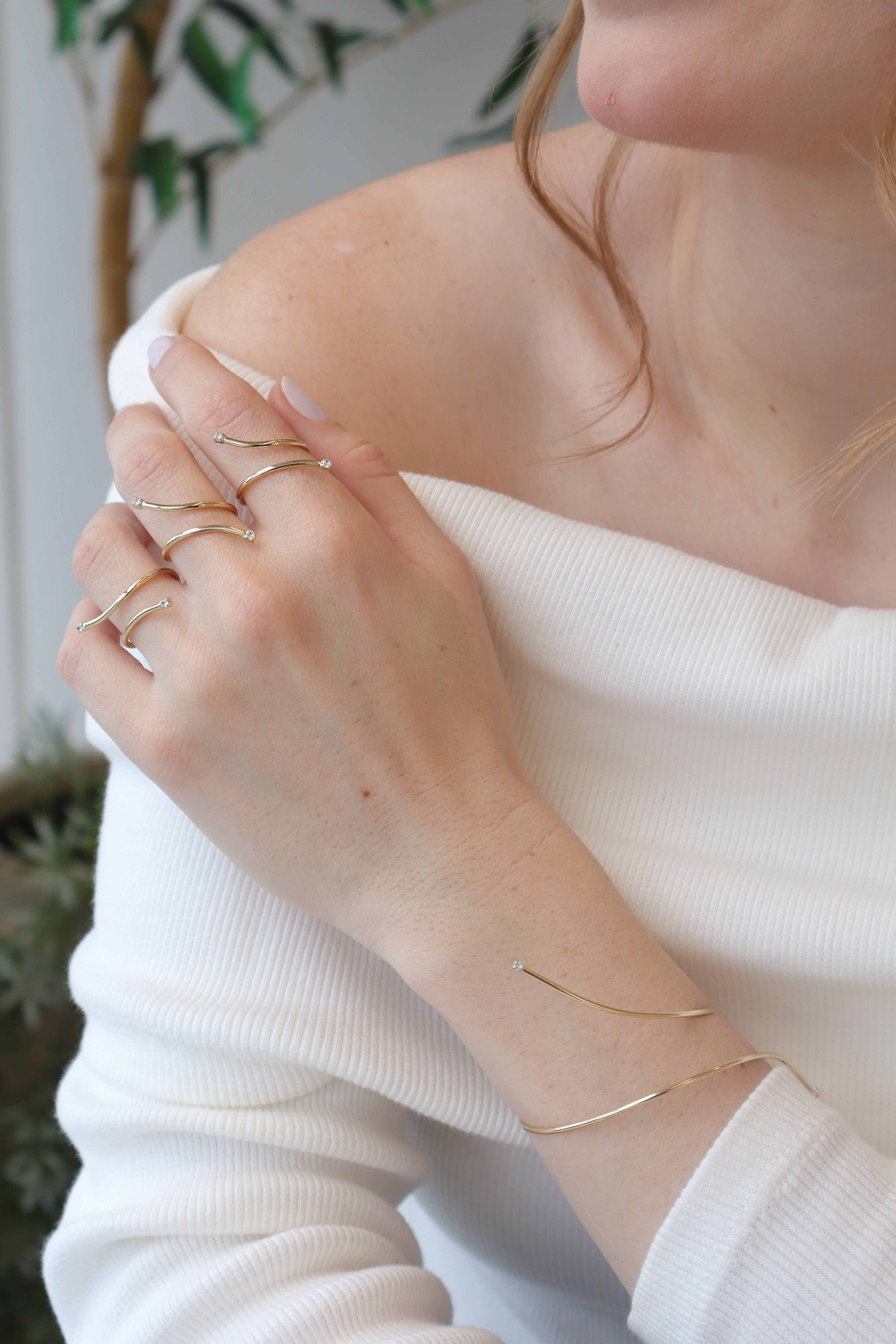 Bracelete Linha Duas Zircônias