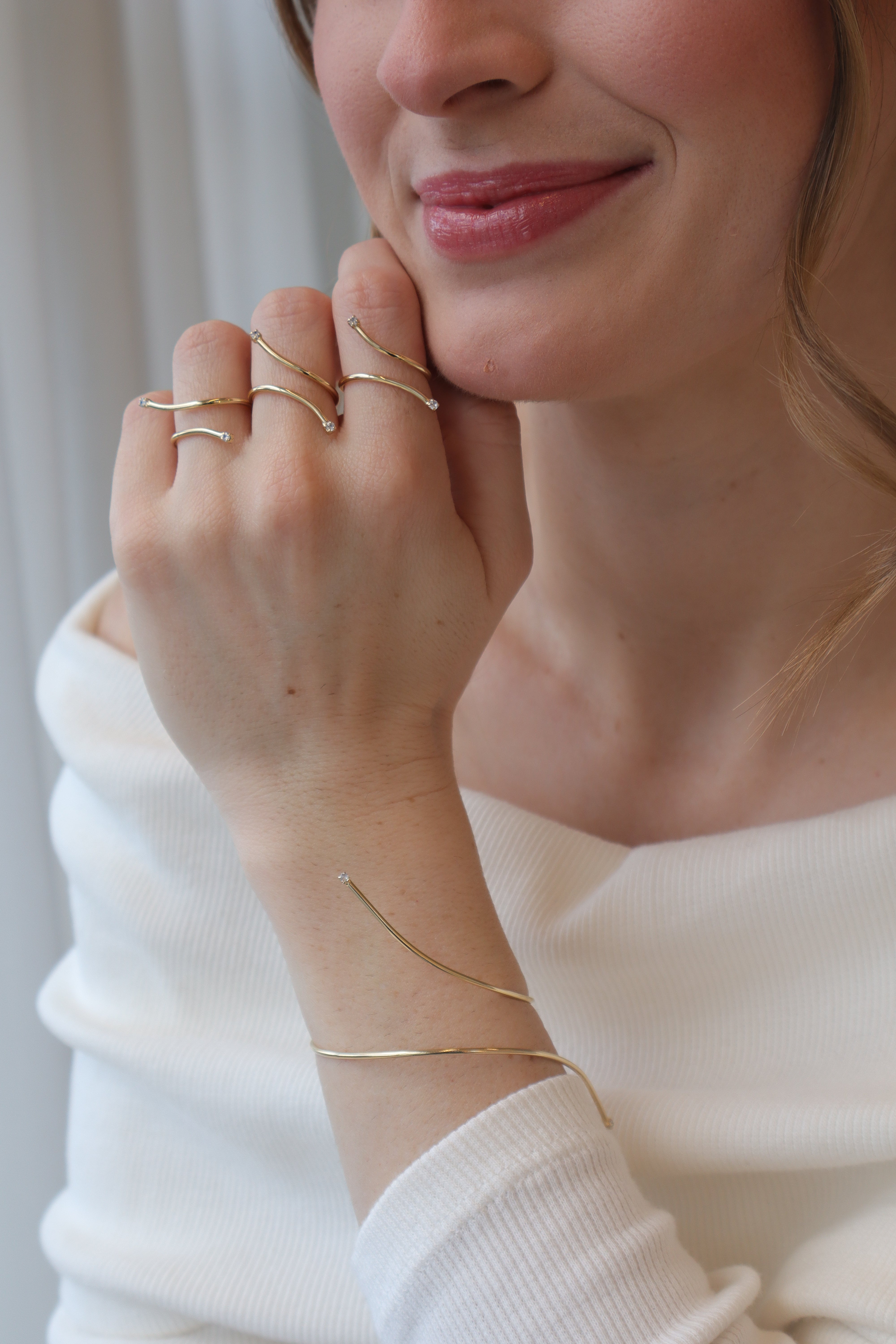 Bracelete Linha Duas Zircônias