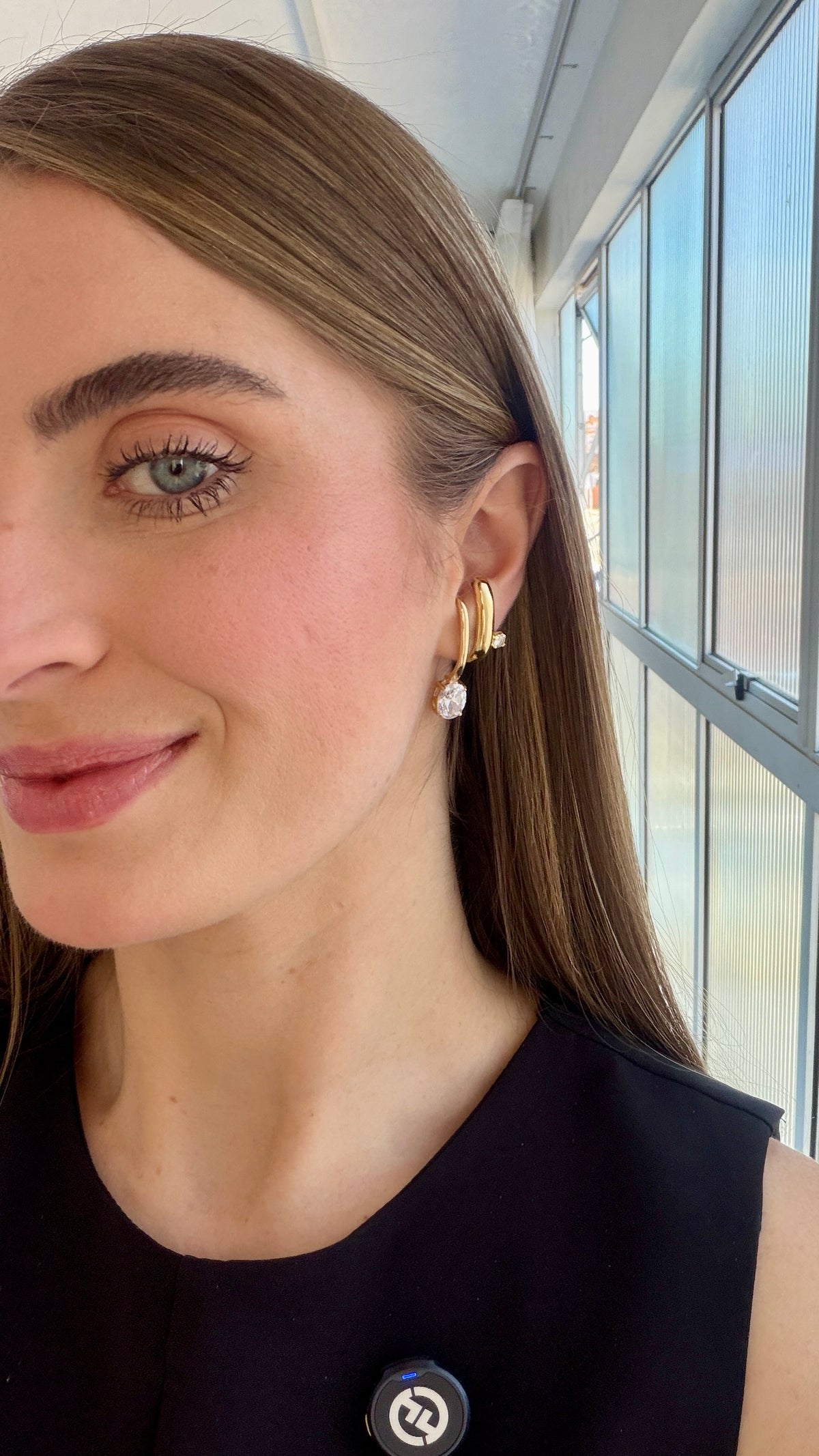 Brinco Earhook Liso Pontinho De Luz