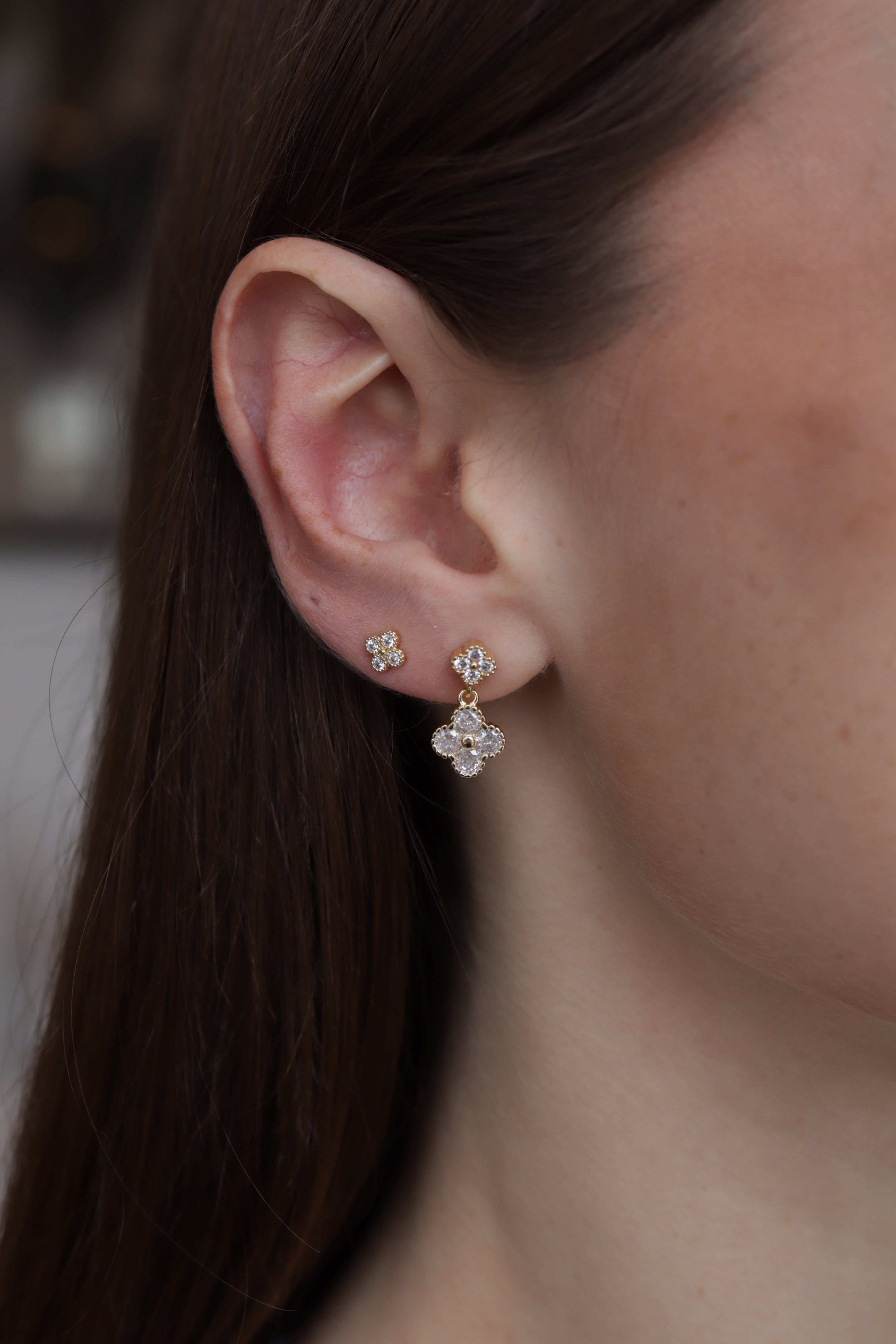 Brinco Dois Trevinhos Dourado