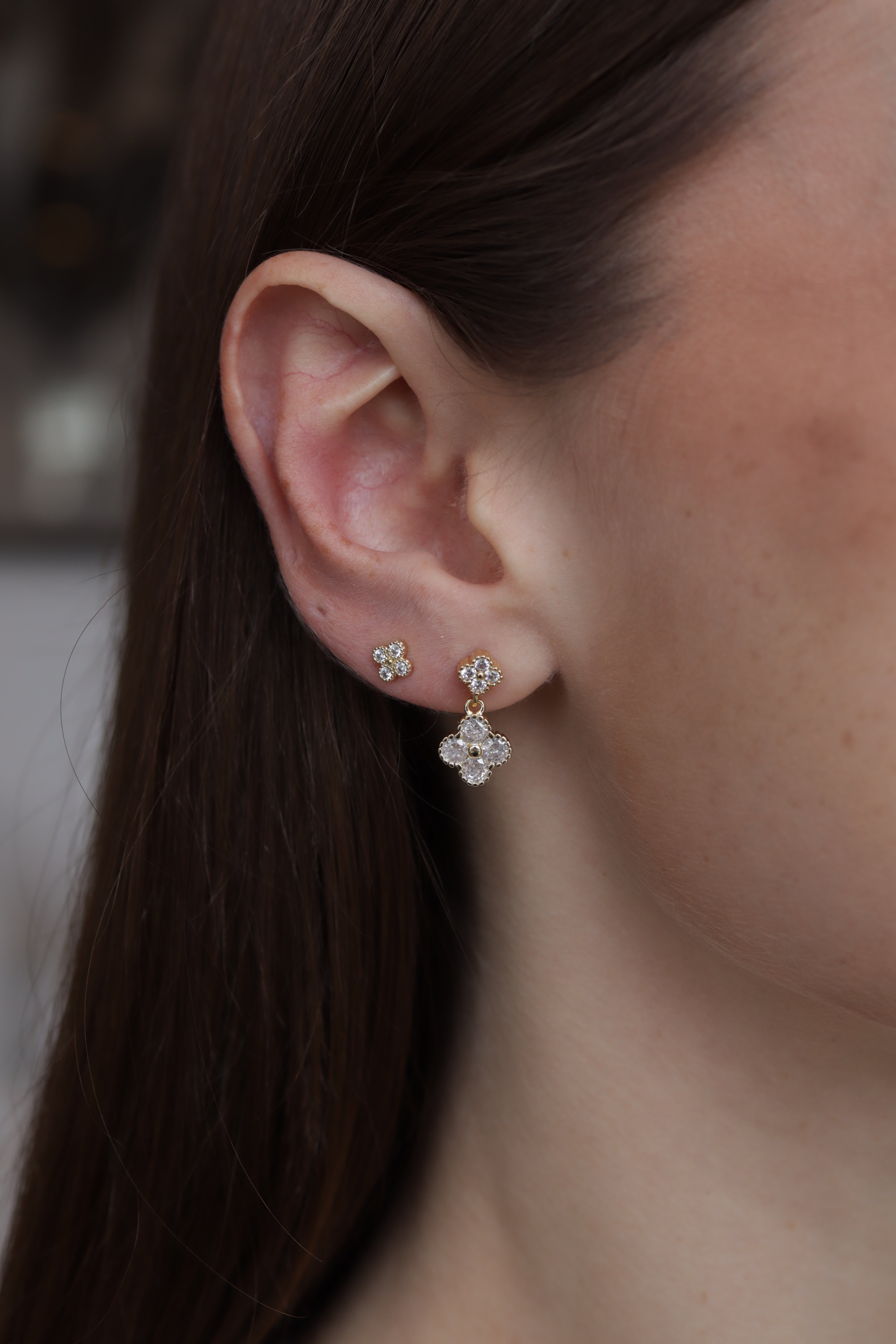 Brinco Dois Trevinhos Dourado