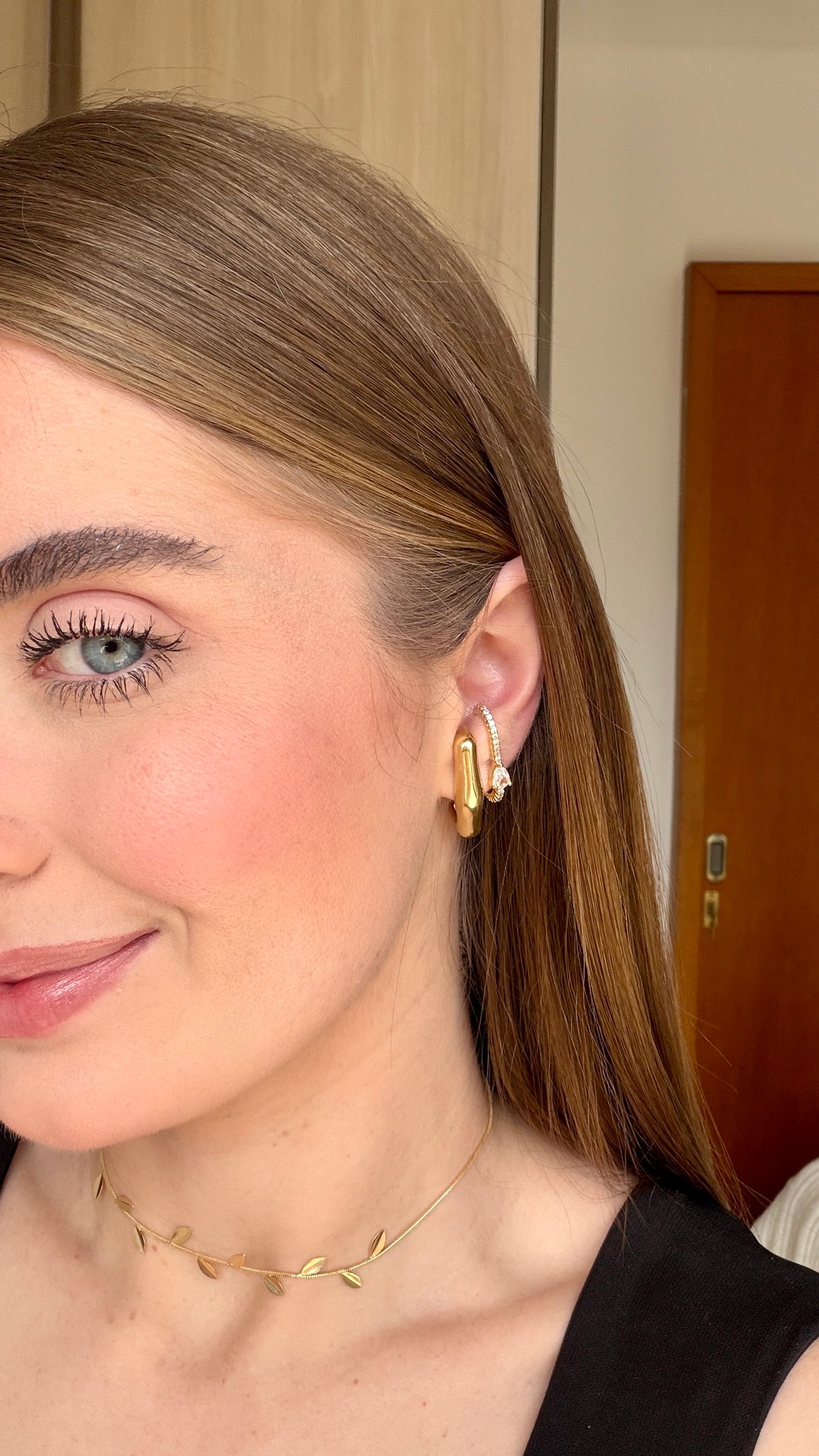 Brinco Earhook Cravejado Gotinha
