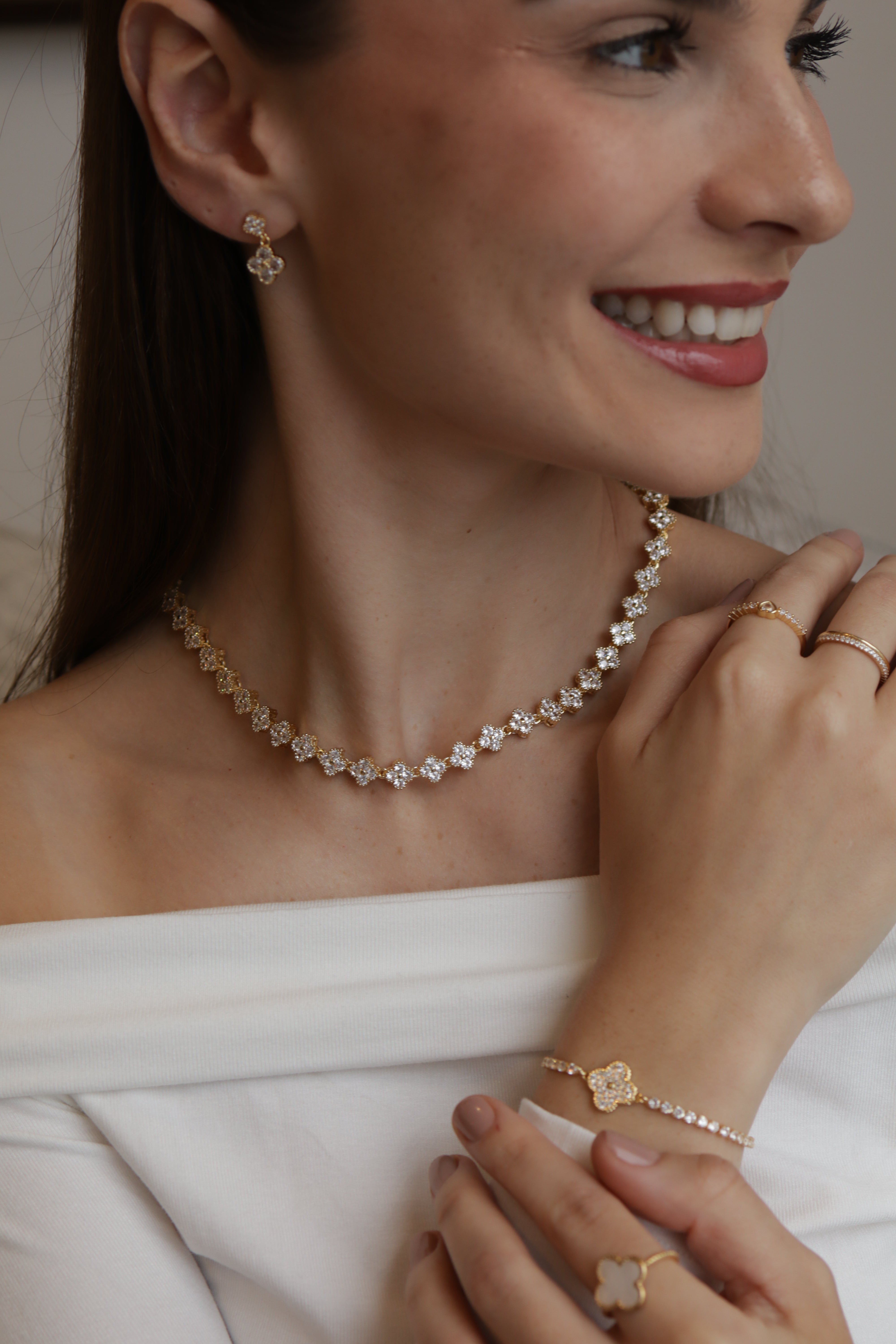 Pulseira Riviera Trevo Dourado