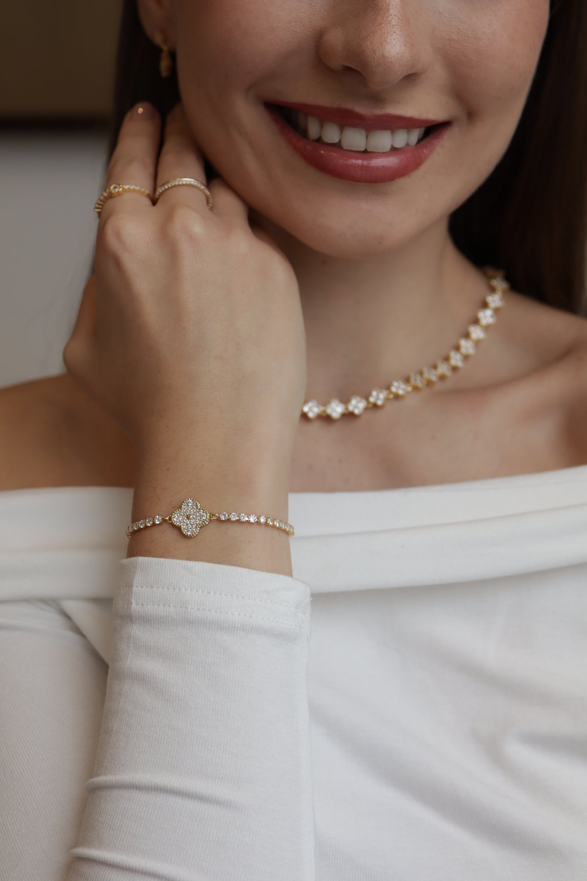 Pulseira Riviera Trevo Dourado