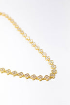 Colar Riviera Trevos Cravejado Dourado