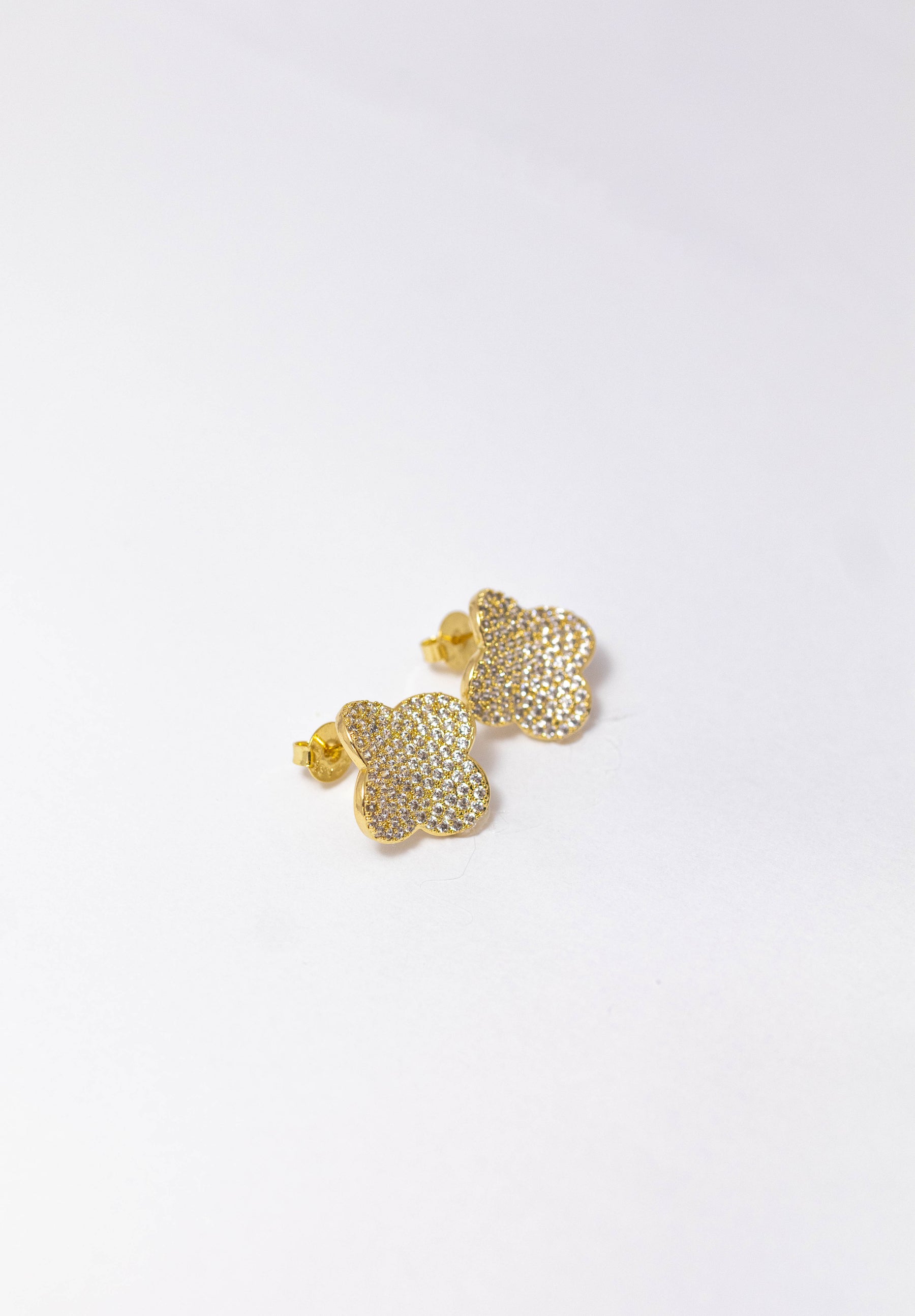 Brinco Trevo Ondulado Dourado