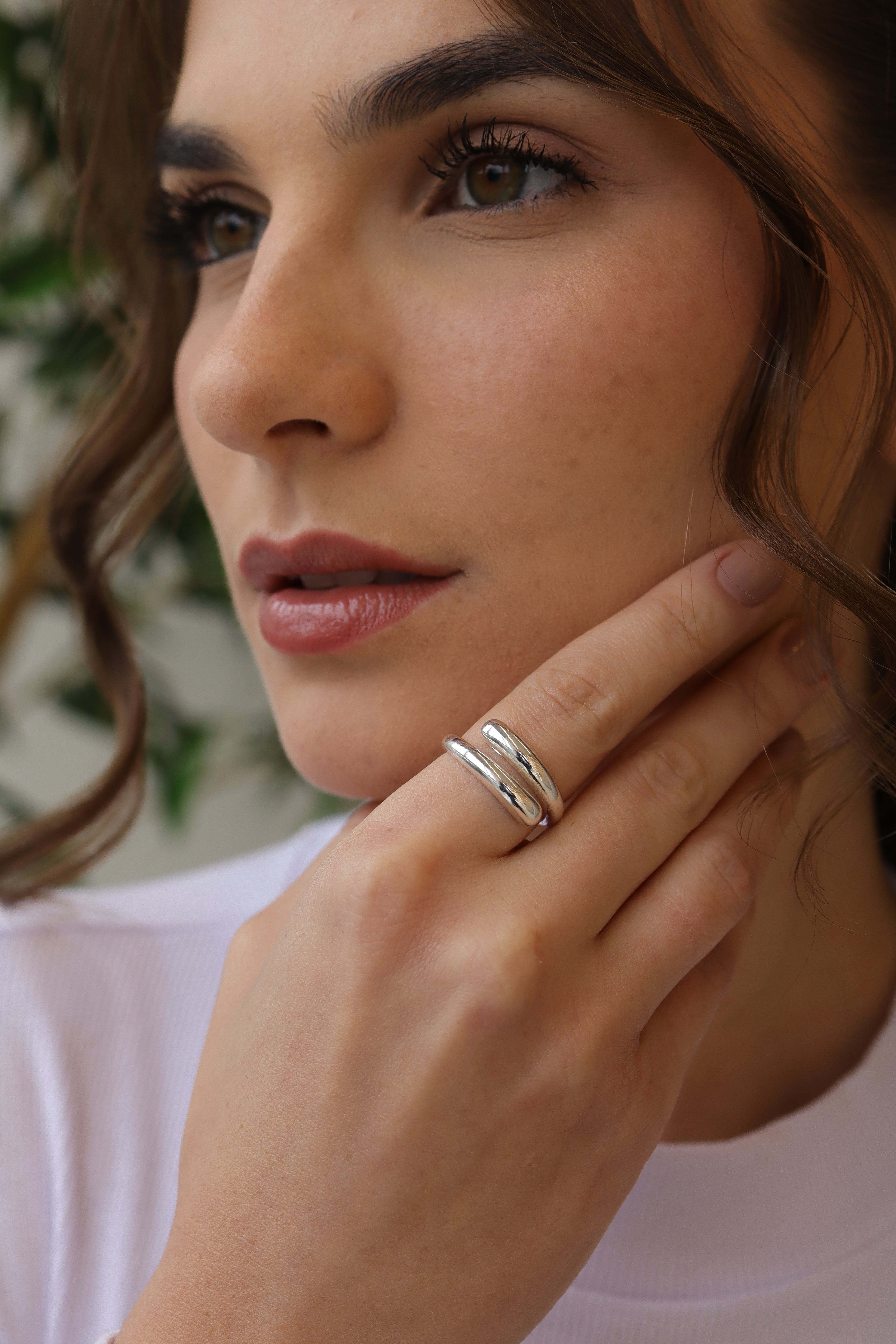 Anel Snake Liso Prata