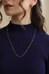 Colar Diamantado Chapinha Dourado