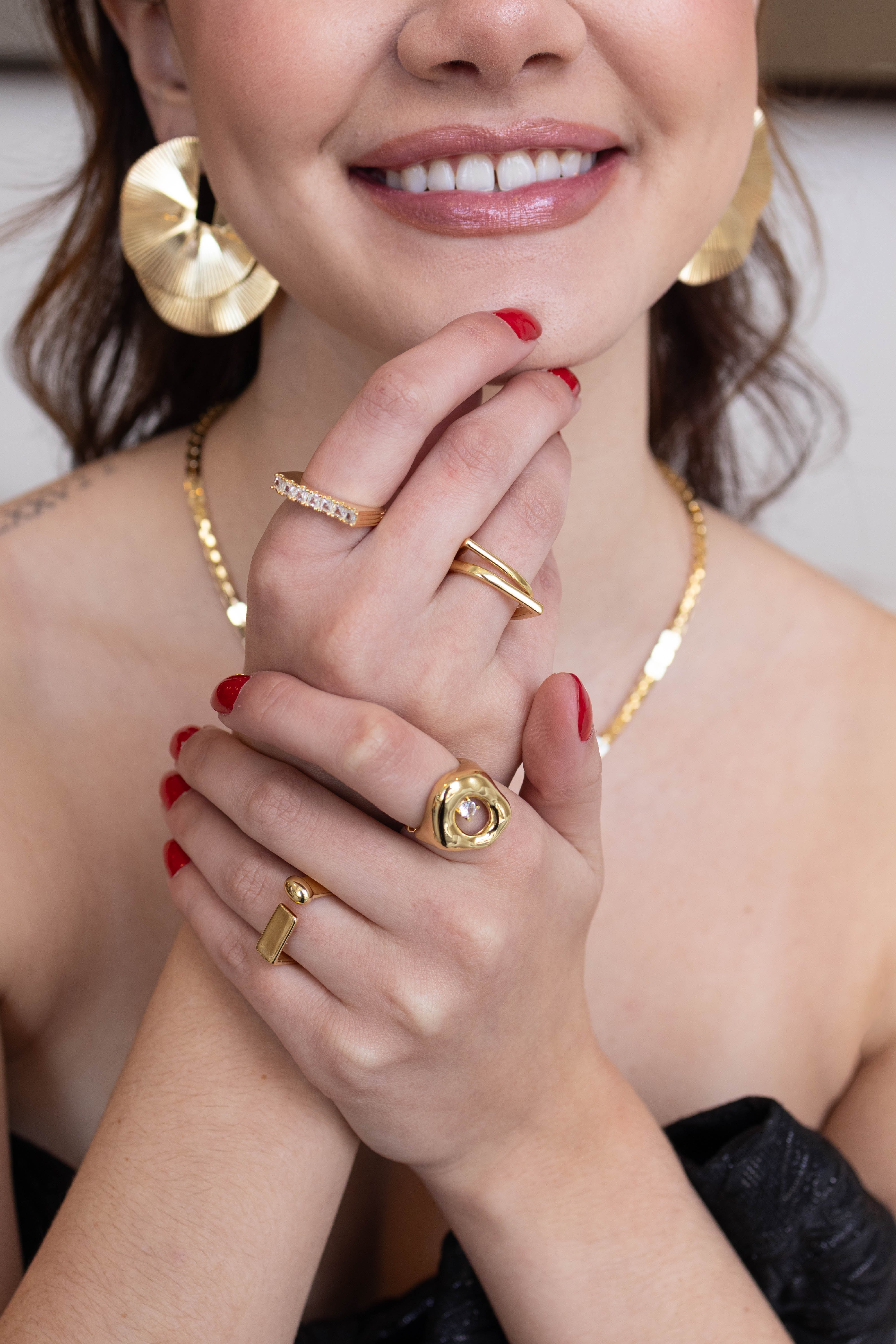 Anel Redondo e Quadrado Liso