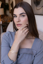 Bracelete Trevos Coroa Zircônia