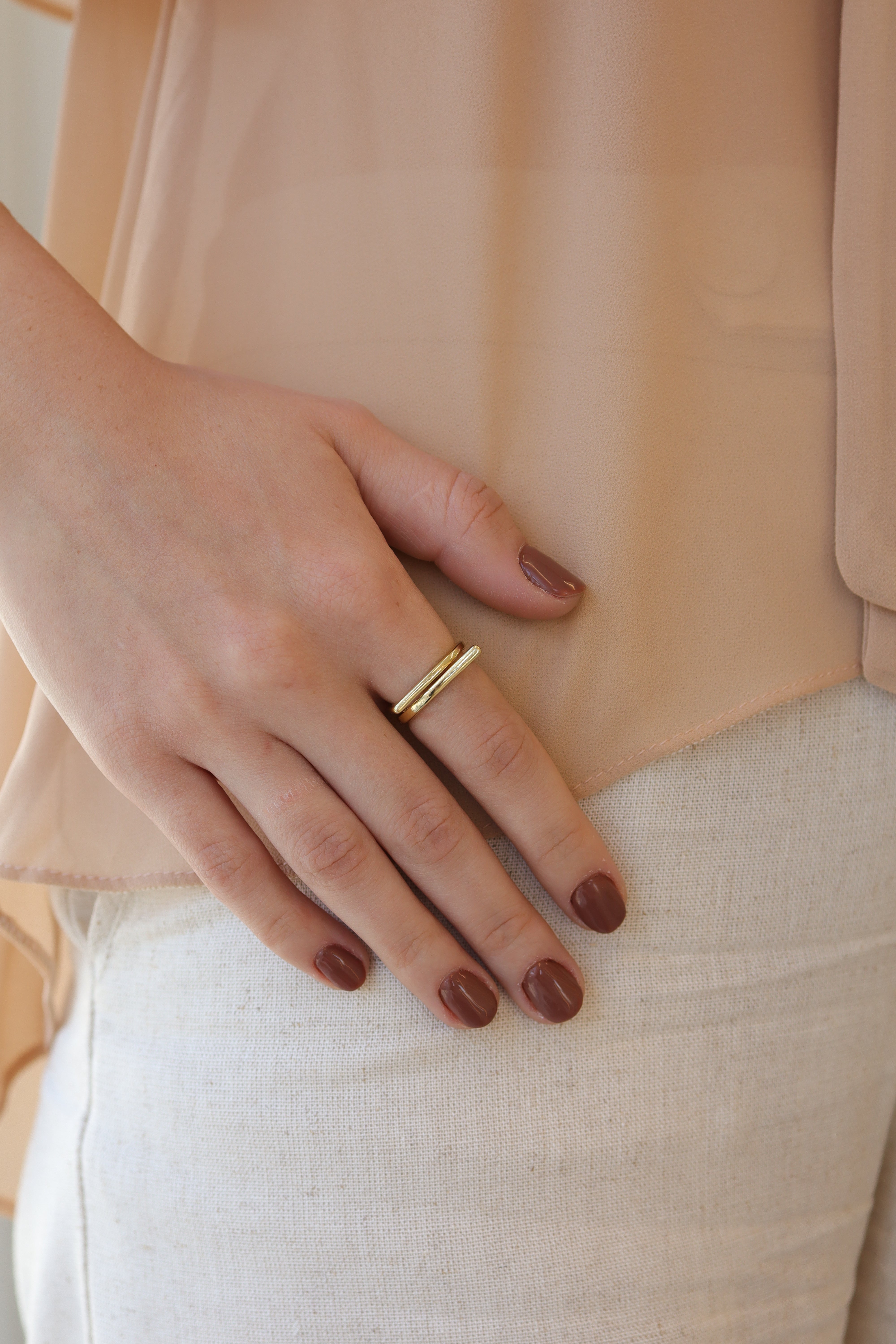 Anel Redondo e Quadrado Liso