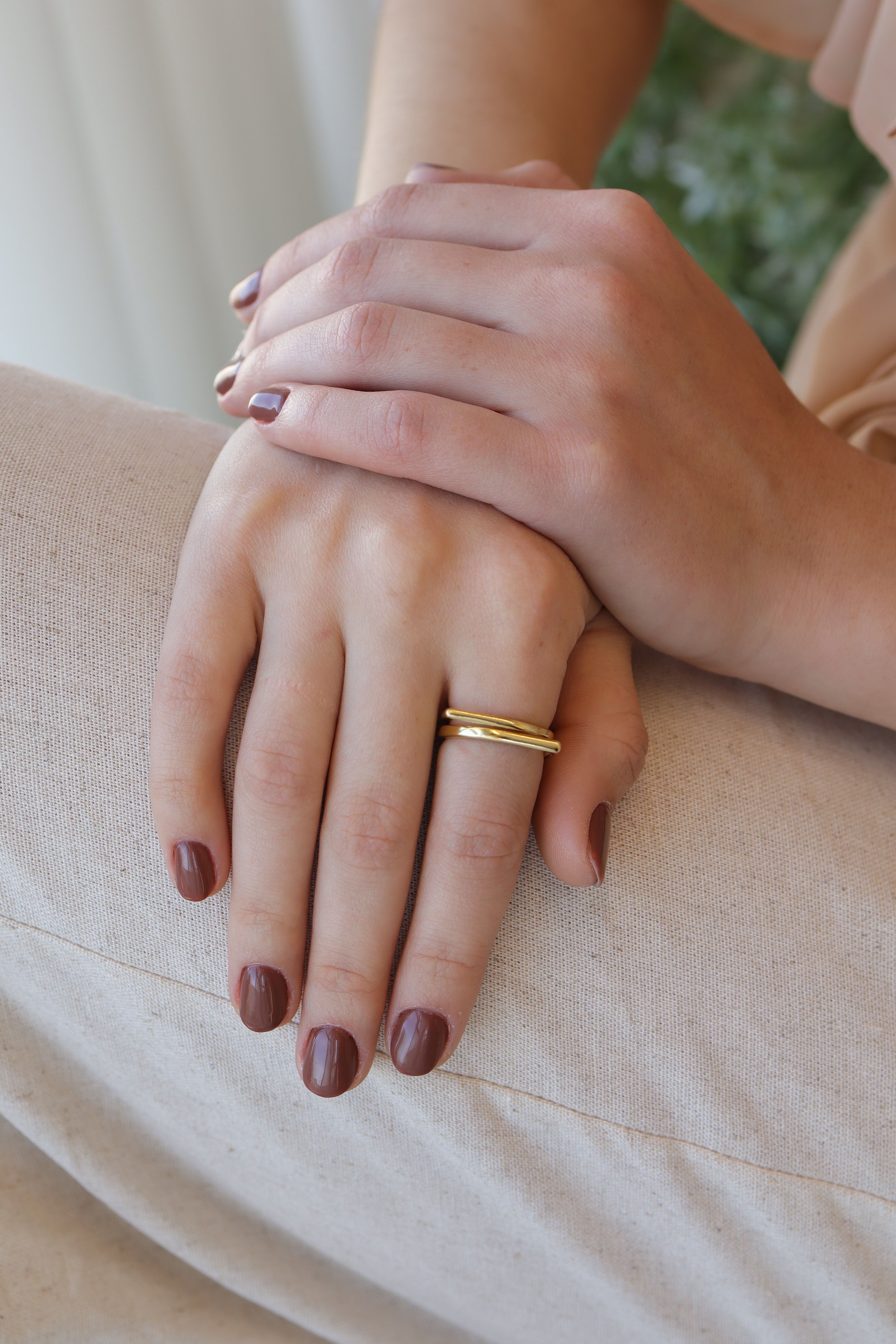 Anel Redondo e Quadrado Liso