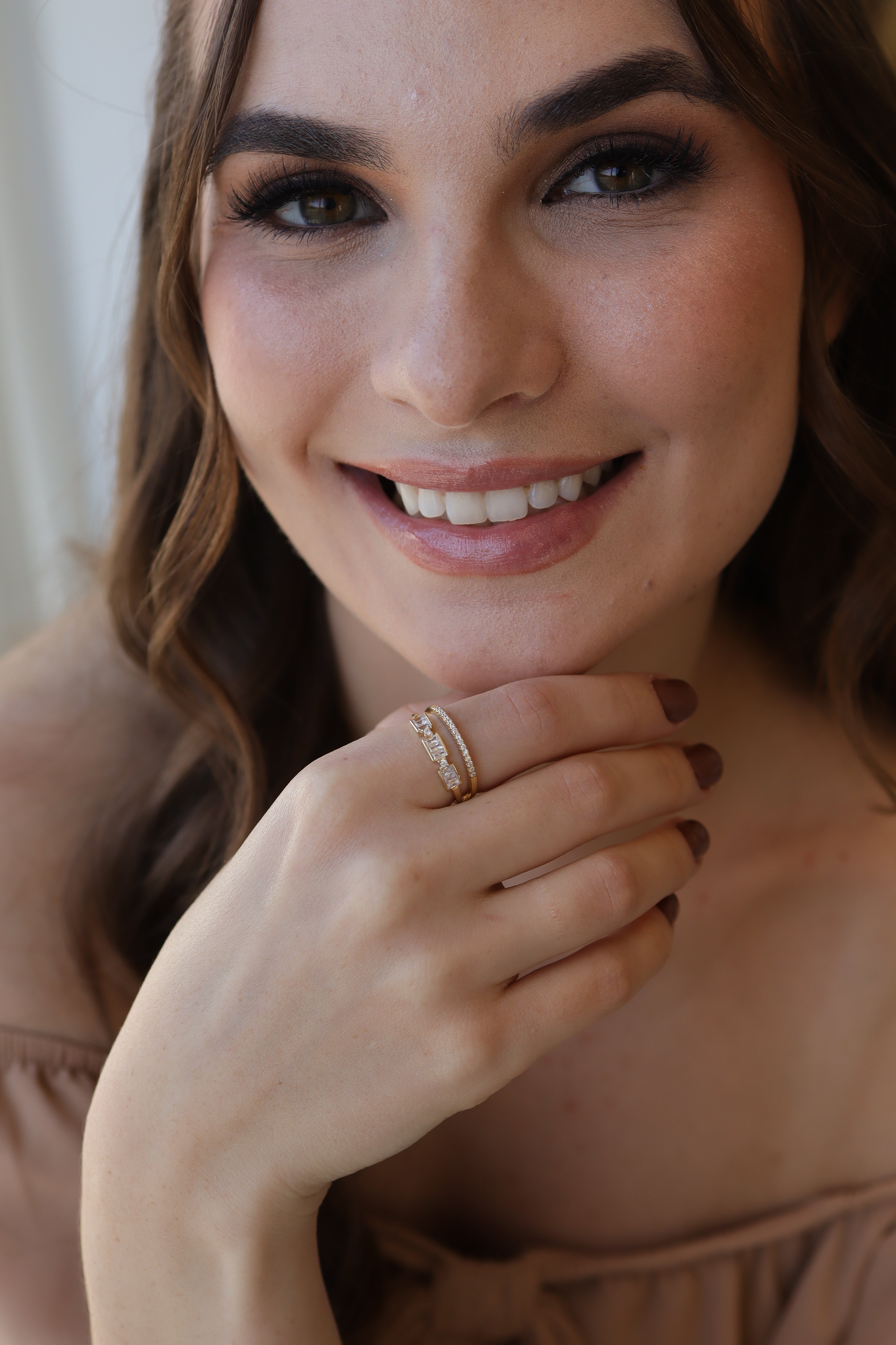 Anel Aro Duplo Zircônias