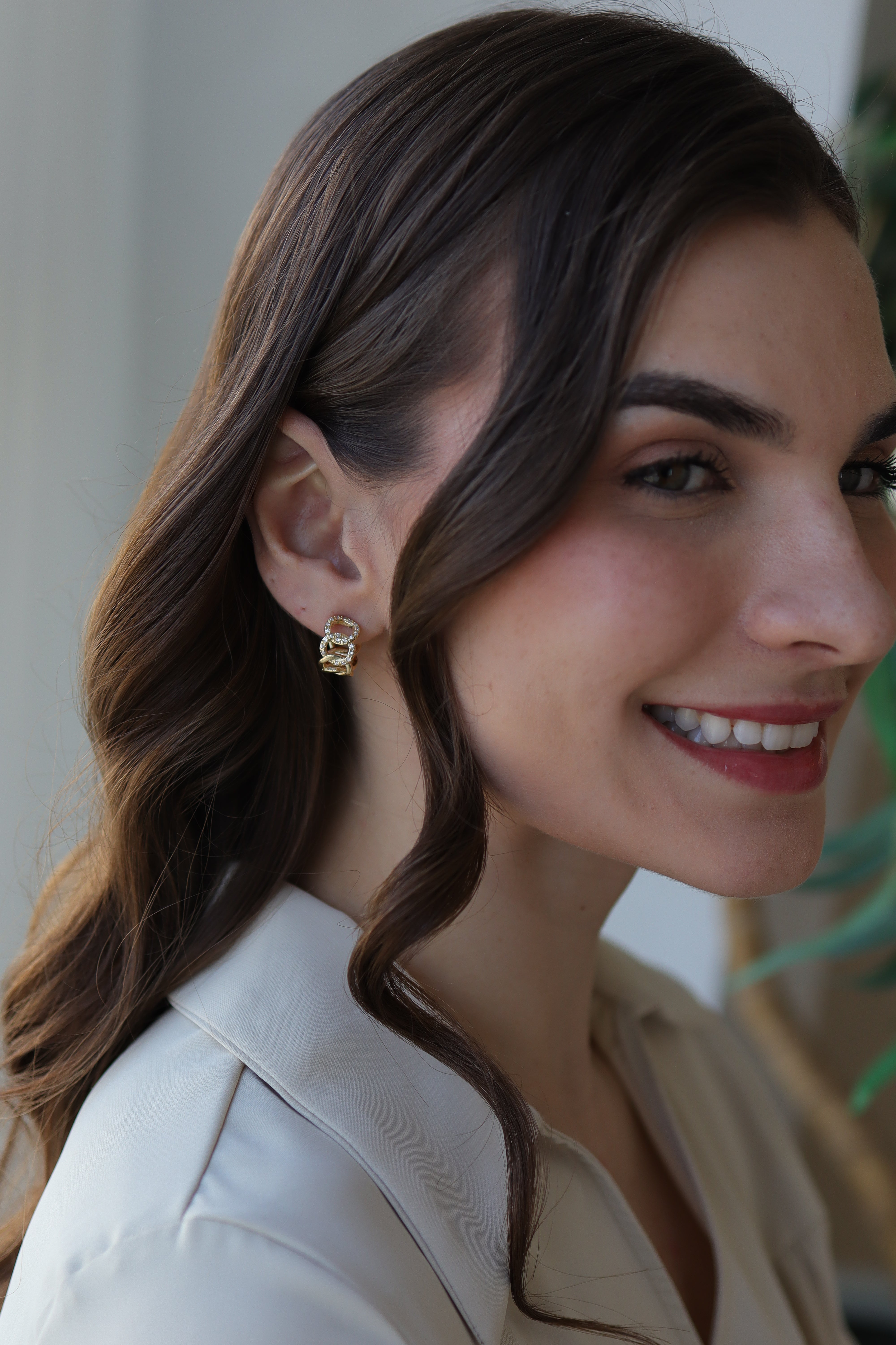 Brinco Argola Elos Cravejados