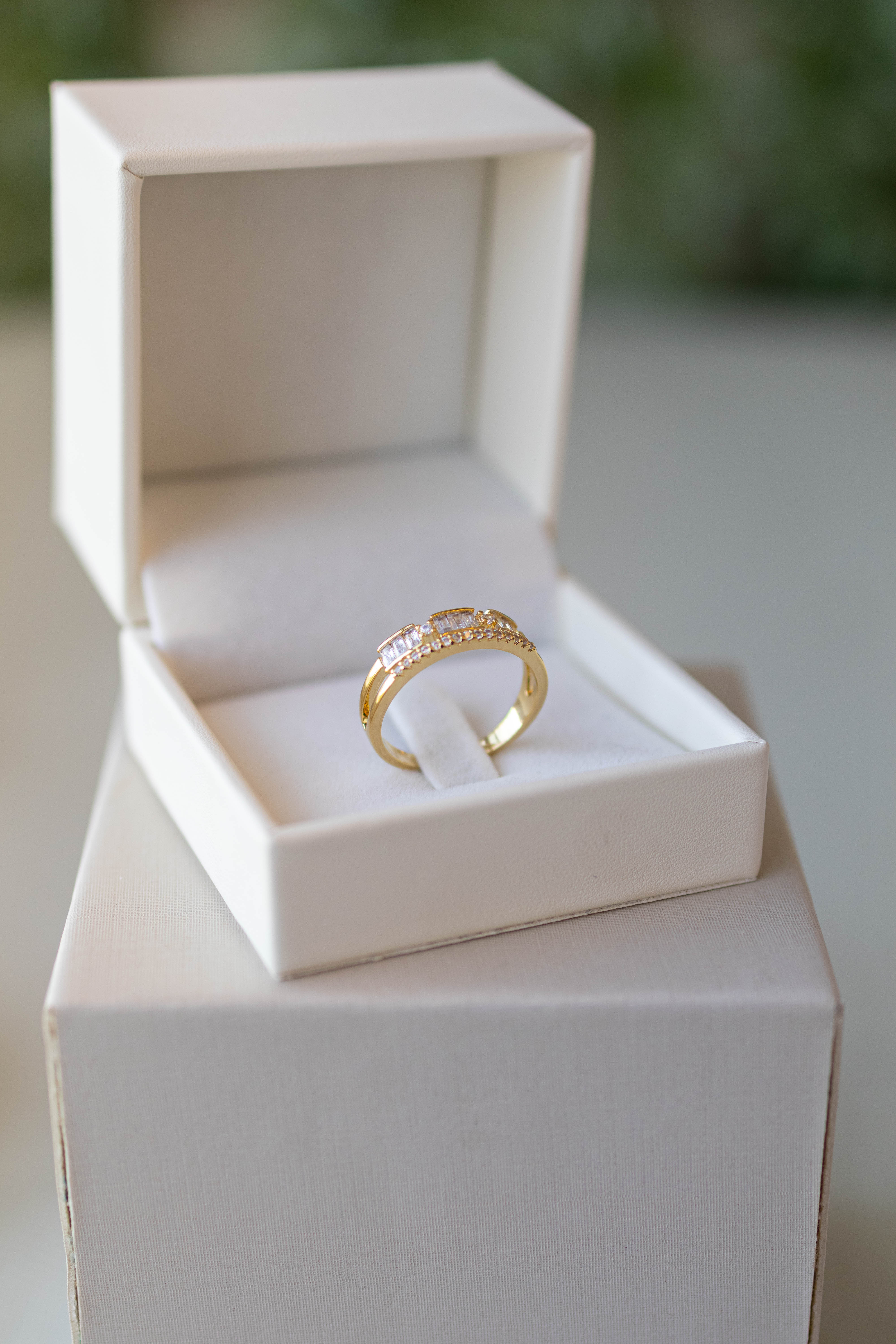 Anel Aro Duplo Zircônias