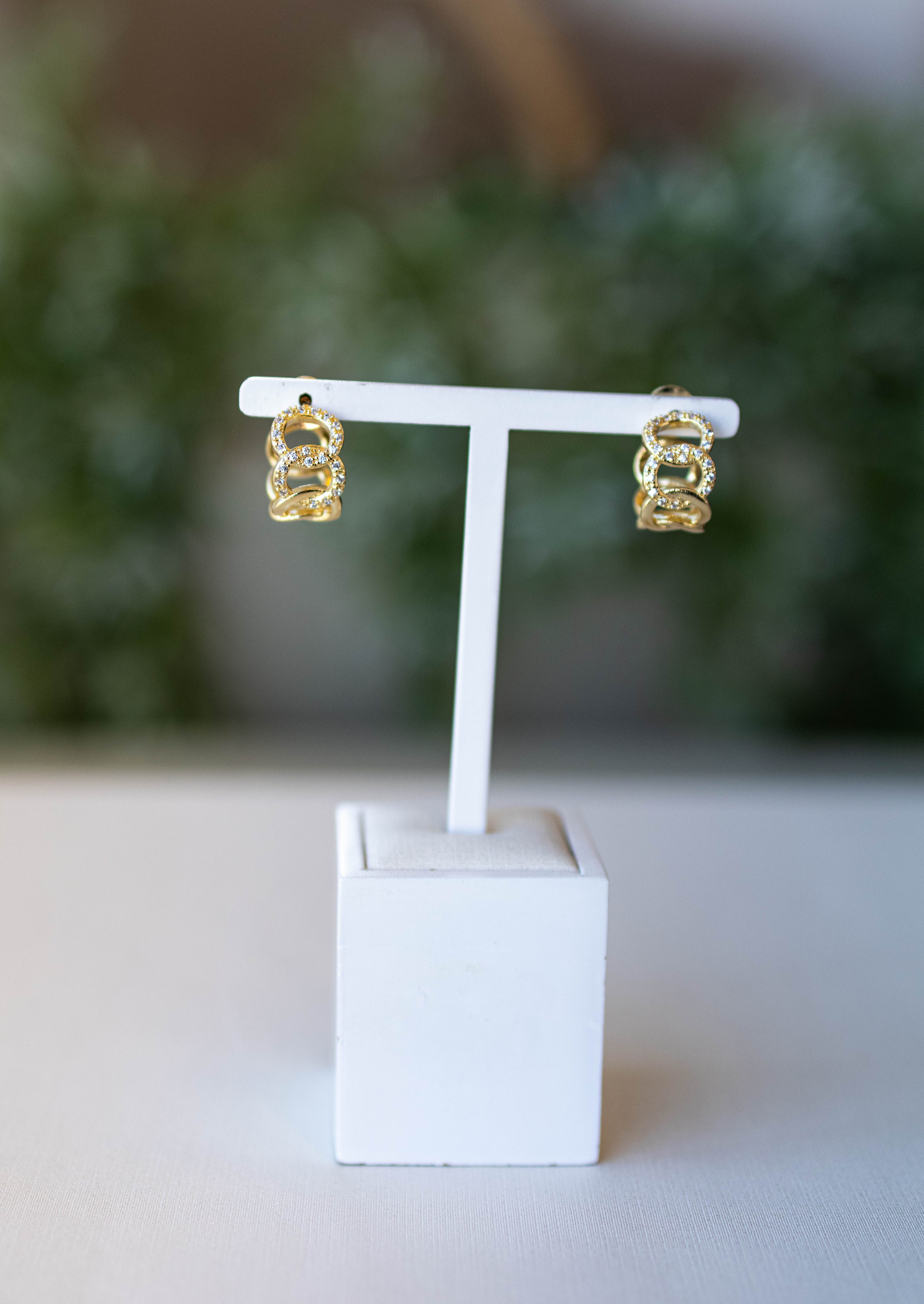 Brinco Argola Elos Cravejados