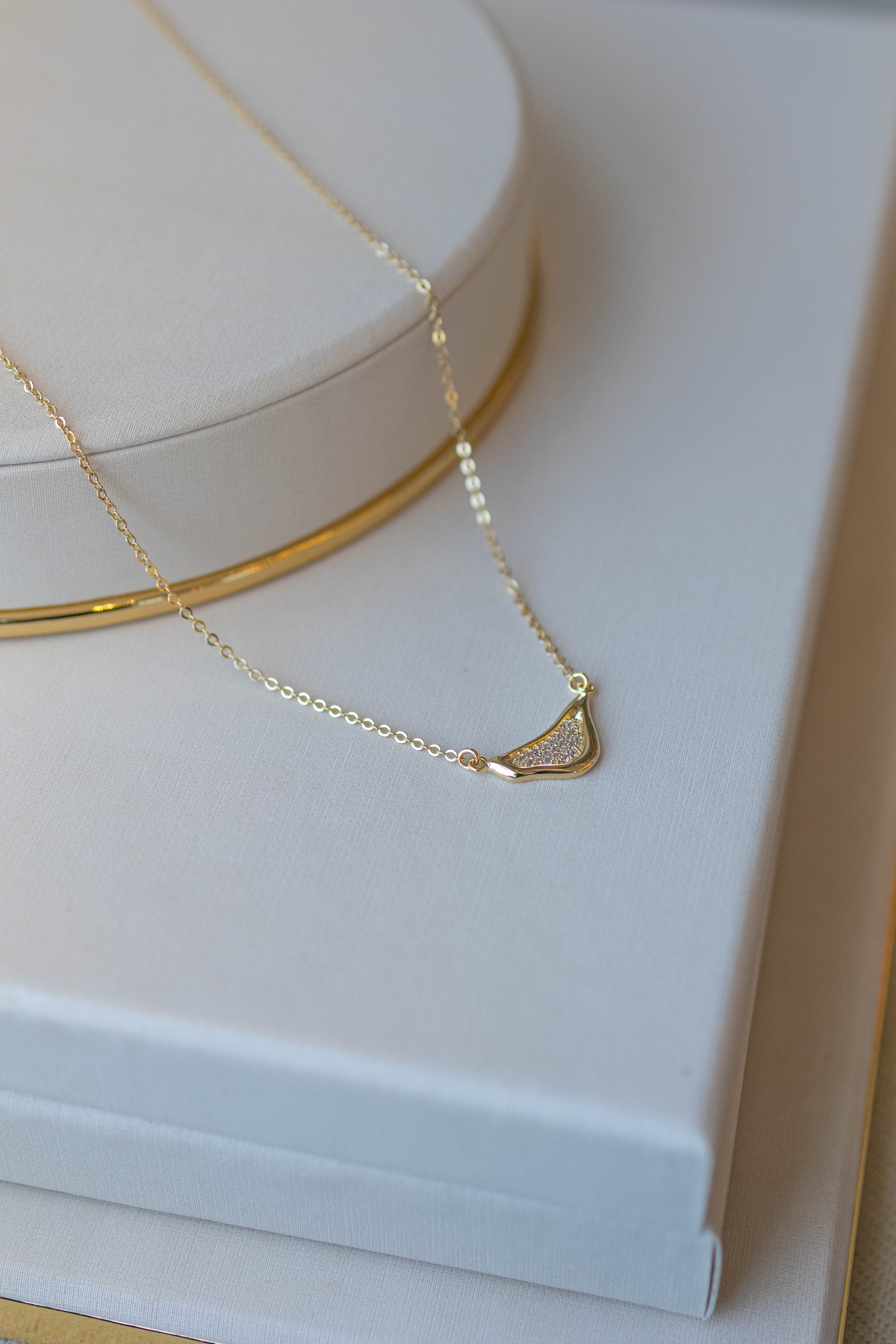 Colar Orgânico Cravejado Dourado