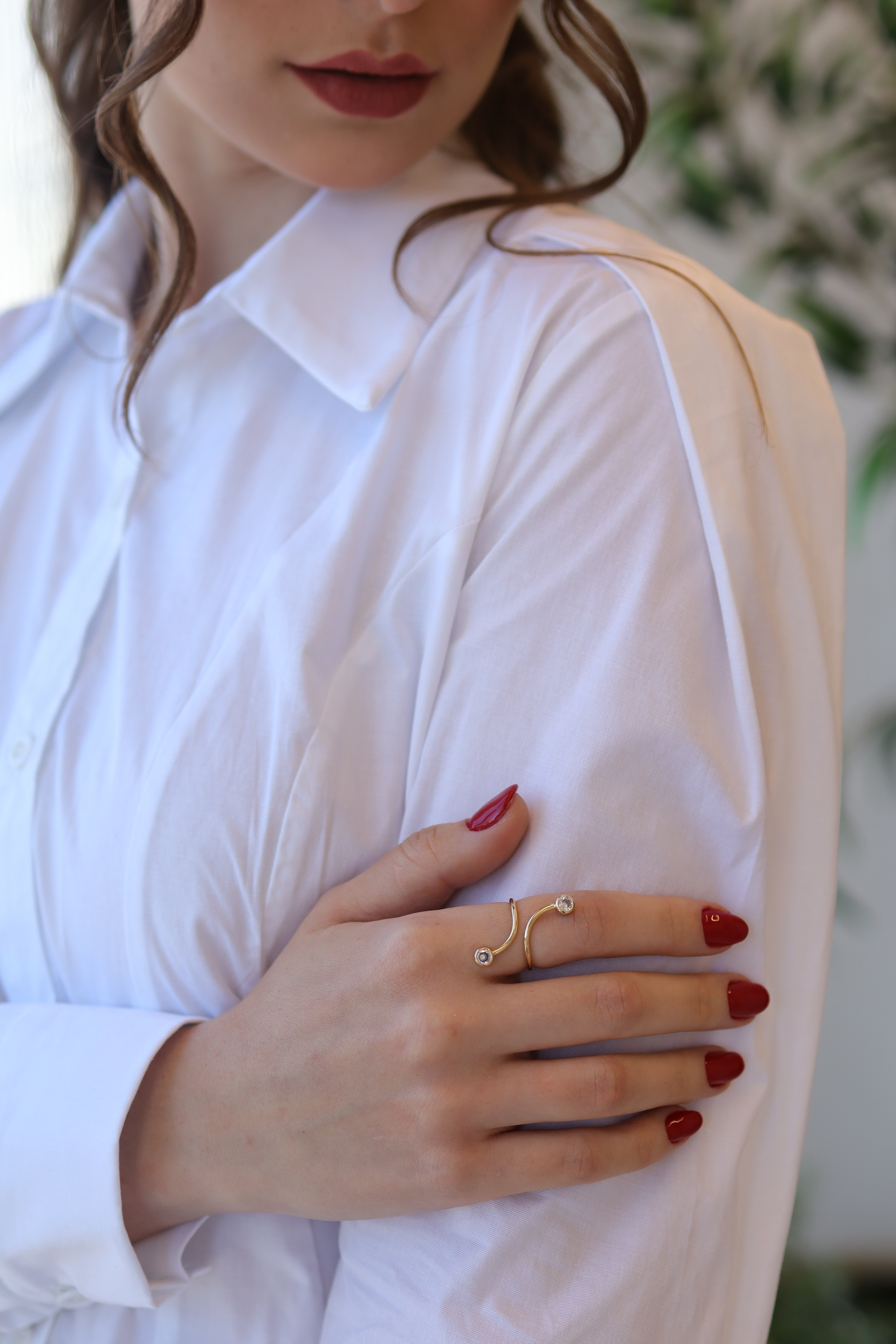 Anel Regulável Duas Zircônias