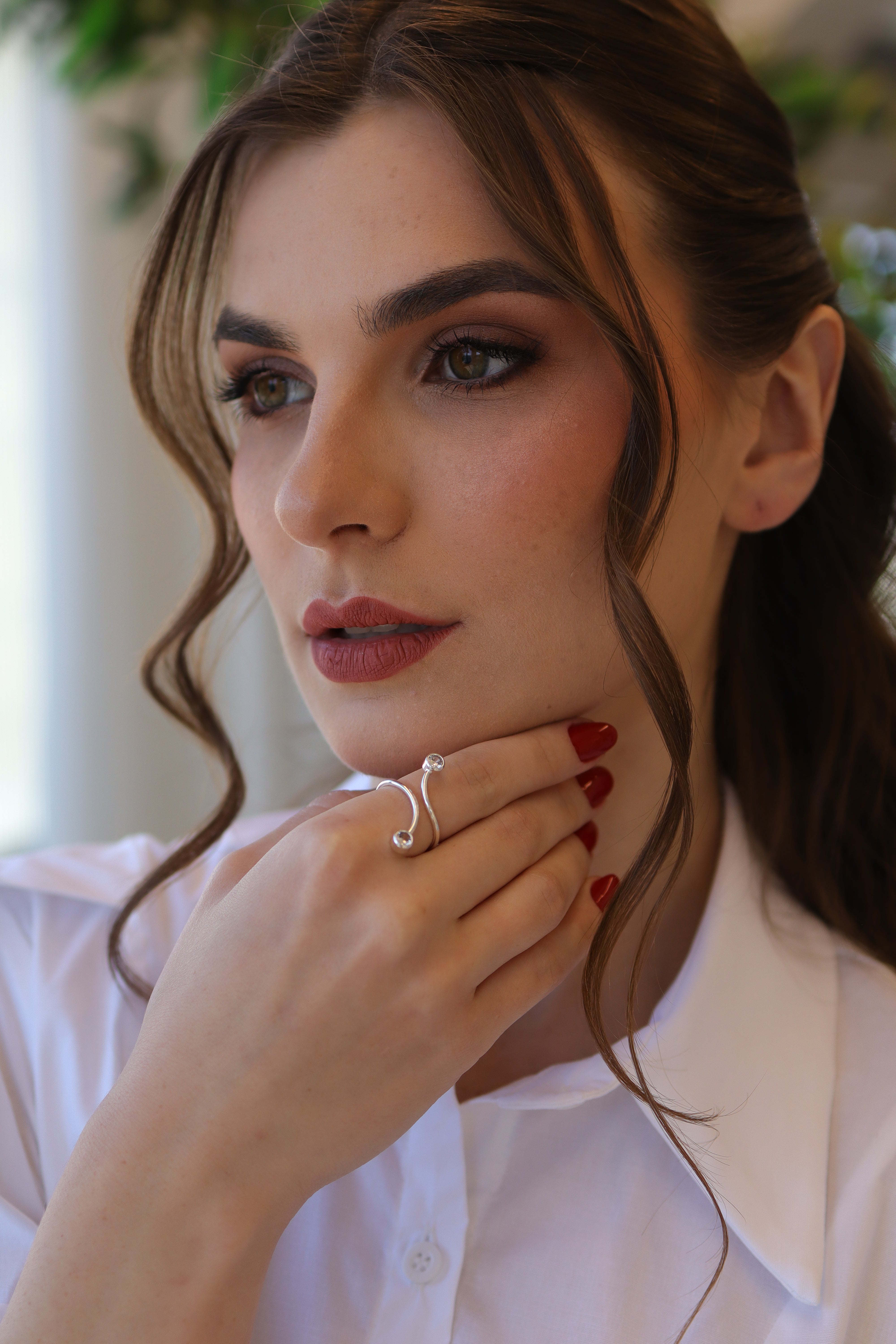 Anel Regulável Duas Zircônias