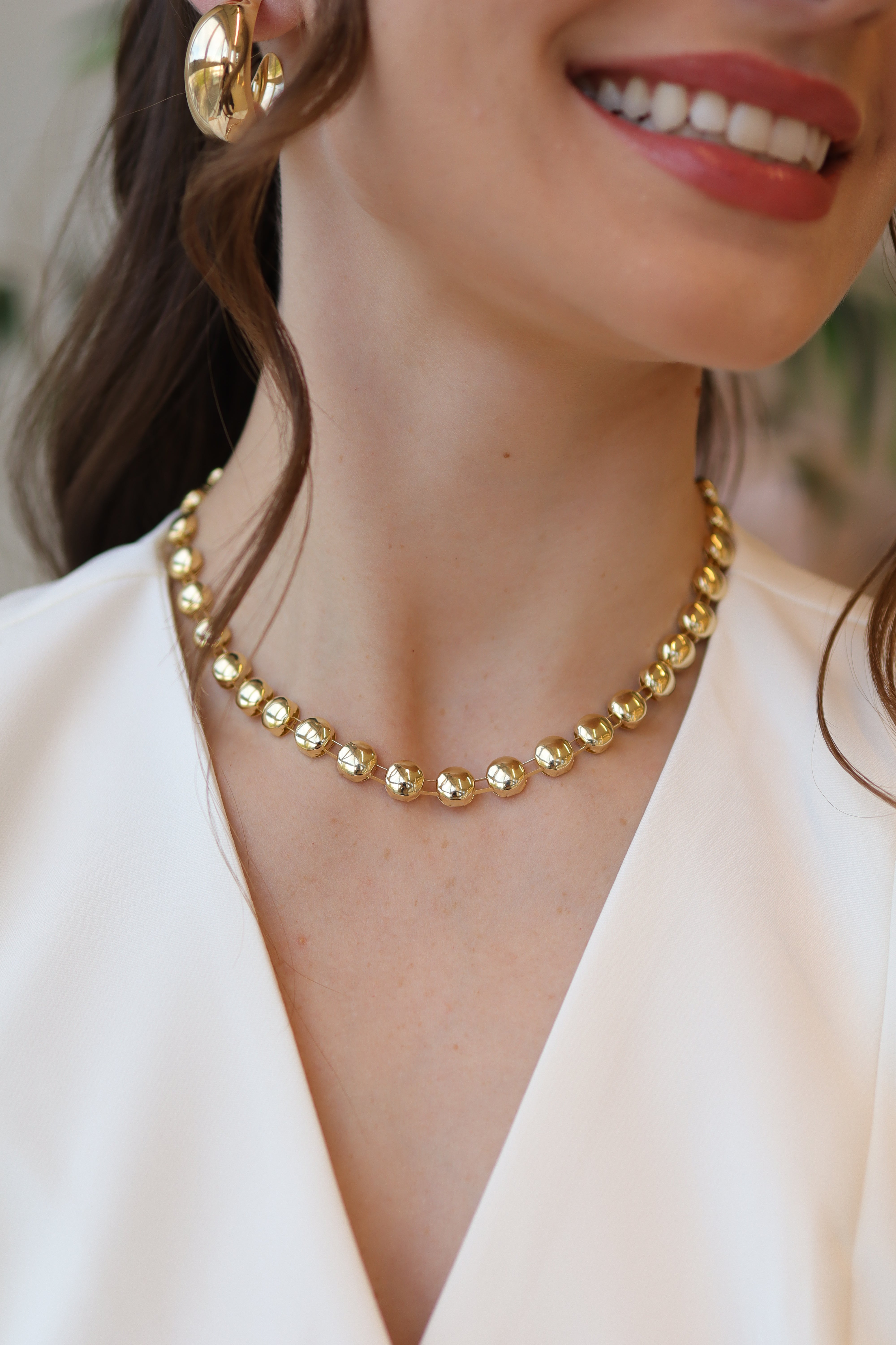 Colar Bolinhas Chapeadas