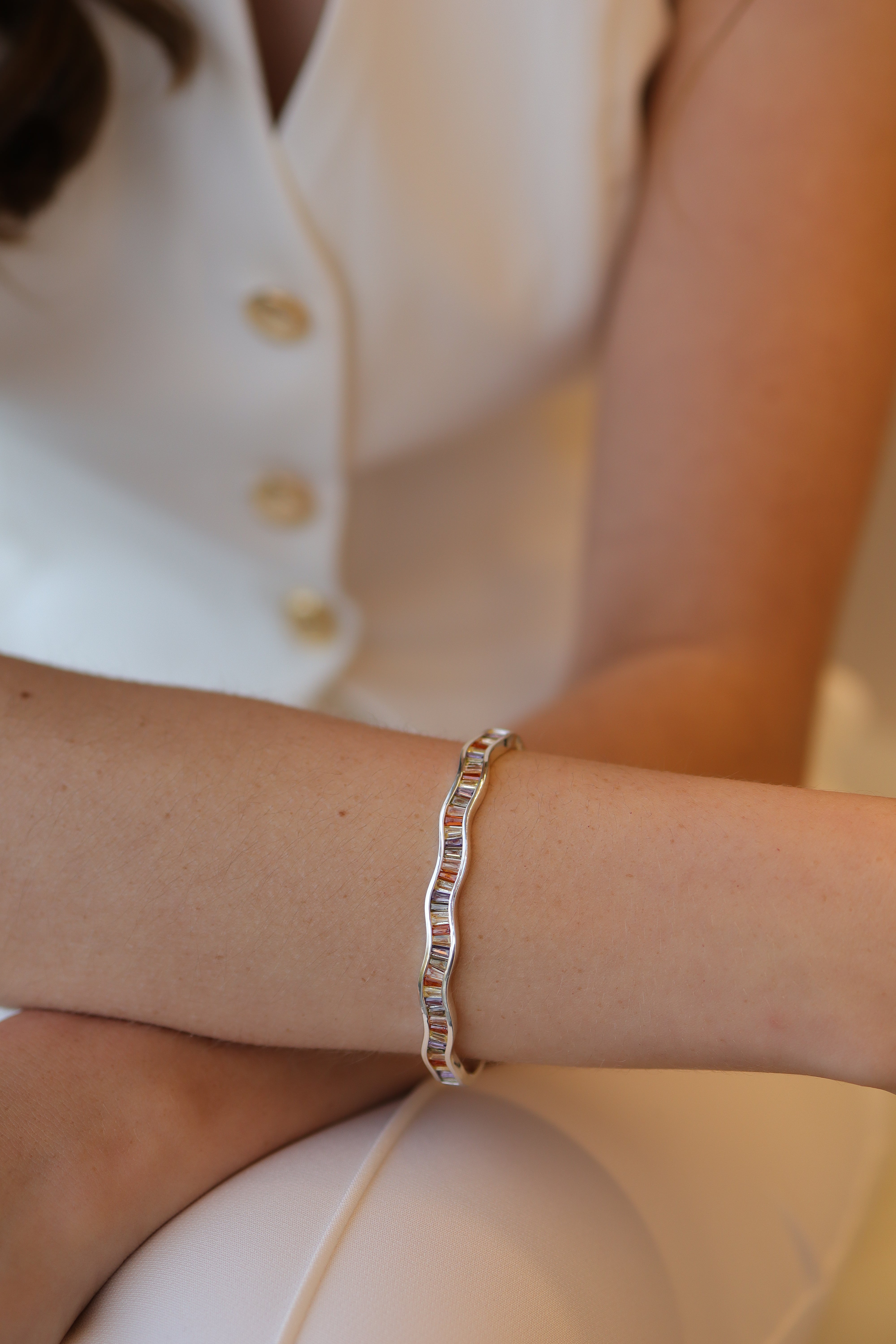 Bracelete Zircônia Baguete