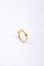 Anel Lins Orgânico Dourado