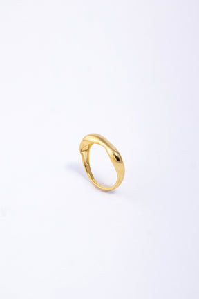 Anel Lins Orgânico Dourado