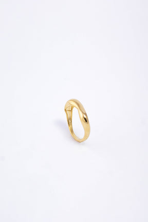 Anel Lins Orgânico Dourado