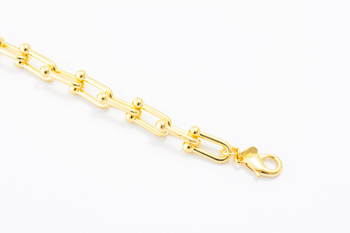 Pulseira Feminina Elos Moderno Banhando a Ouro 18k