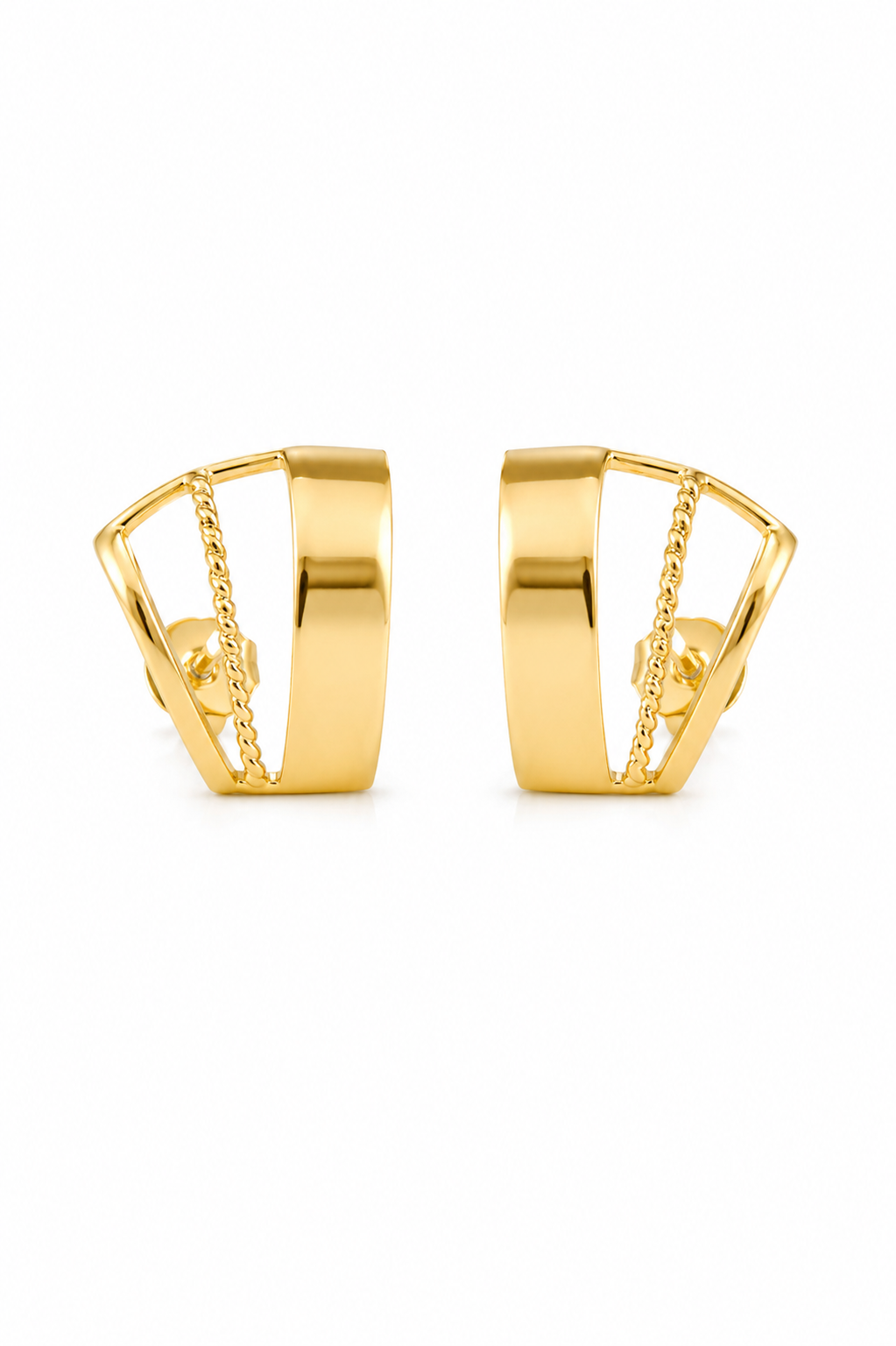 Brinco Earhook Três Aros Liso/Trabalhado